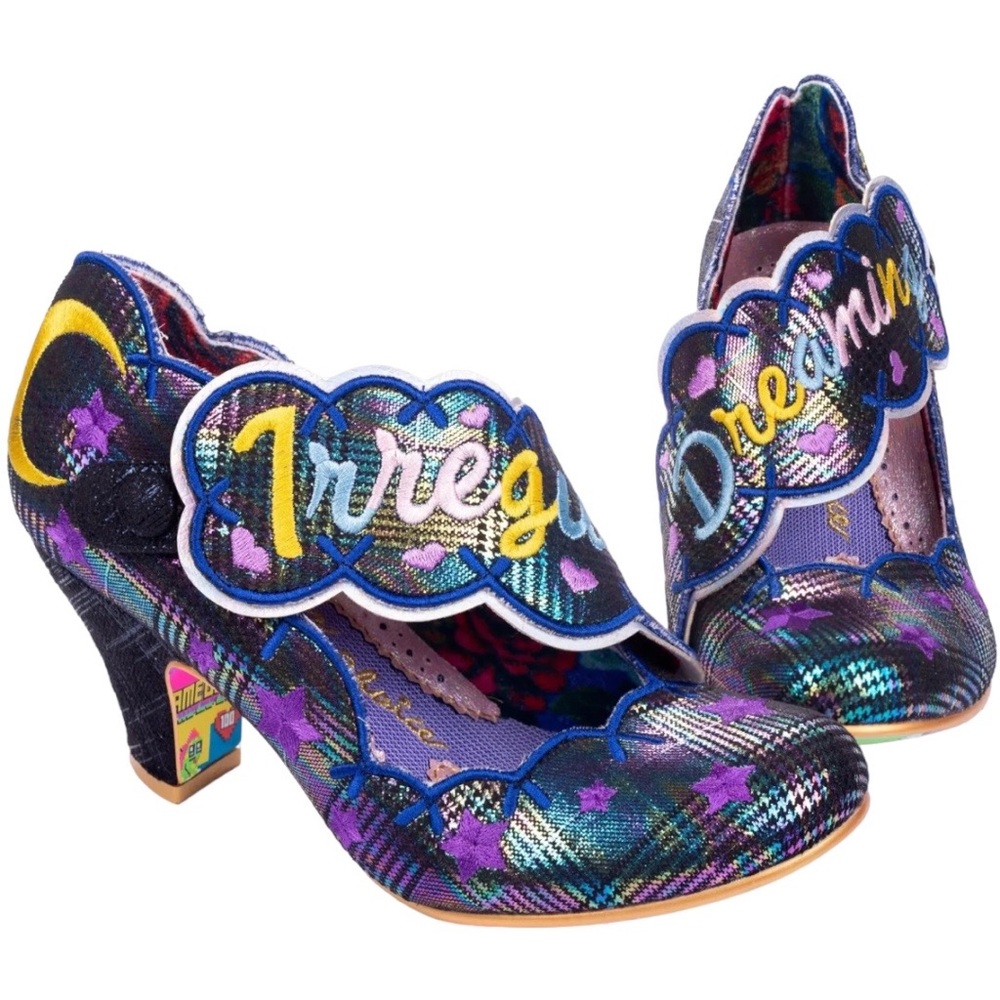 Irregular Choice embroidered iridescent Heels Shoes Sz 37 or 6